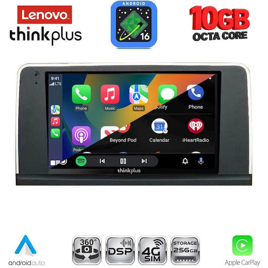 Lenovo Sistem Audio Auto pentru BMW Seria 3 / X2 / X6 2012-2018 (Bluetooth/USB/WiFi/GPS/Apple-Carplay/Android-Auto) cu Ecran Tactil de 9"
