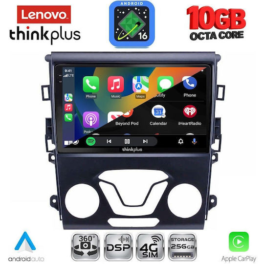 Lenovo Auto-Audiosystem für BMW X2 / X6 Ford Mondeo 2014–2023 mit A/C (Bluetooth/USB/WiFi/GPS/Apple-CarPlay/Android-Auto) mit 9-Zoll-Touchscreen