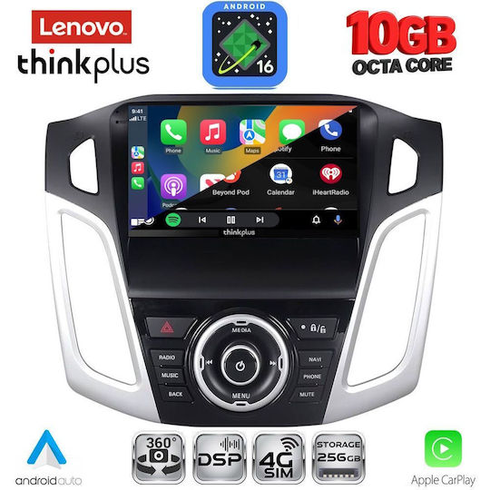 Lenovo Auto-Audiosystem für BMW X2 / X6 und Ford Focus 2011–2018 (Bluetooth/USB/WiFi/GPS/Apple CarPlay/Android Auto) mit 9-Zoll-Touchscreen