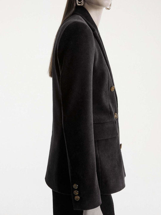 Marella Grauer Damen-Blazer aus Cord