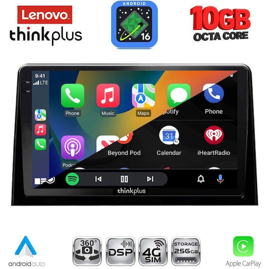 Lenovo Автомобилна аудиосистема за Peugeot Partner Opel Combo Fiat Doblo Toyota Proace Citroen Berlingo BMW X2 / X6 (Bluetooth/USB/WiFi/GPS/Apple-Carplay/Android-Auto) с 10-инчов Touch Screen