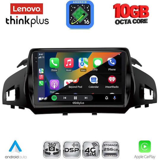 Lenovo Auto-Audiosystem für BMW X2 / X6 Ford Kuga / C-Max 2013–2019 (Bluetooth/USB/WiFi/GPS/Apple CarPlay/Android Auto) mit 9-Zoll-Touchscreen