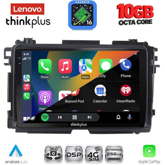 Lenovo Auto-Audiosystem für BMW X2 / X6 Honda HR-V 2015–2021 (Bluetooth/USB/WiFi/GPS/Apple CarPlay/Android Auto) mit 10"-Touchscreen