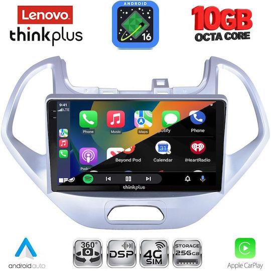 Lenovo Auto-Audiosystem für BMW X2 / X6 und Ford Ka 2017–2024 (Bluetooth/USB/WiFi/GPS/Apple CarPlay/Android Auto) mit 9-Zoll-Touchscreen