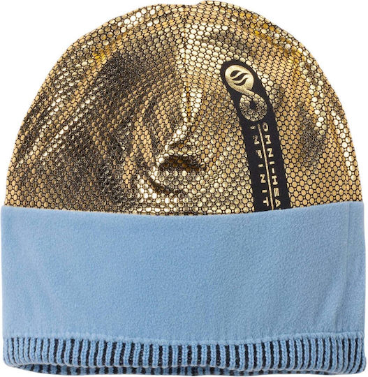 Polar Powder III Pom Pom Beanie Unisex Fleece Knitted Beanie in Blue