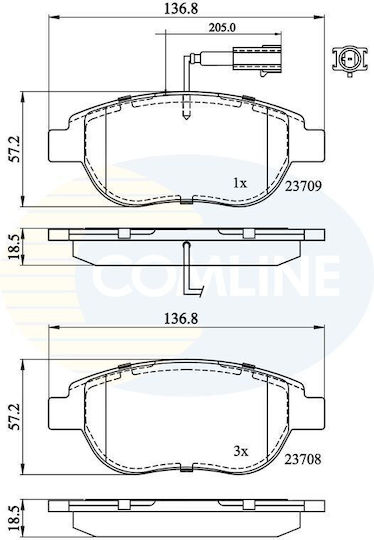 Fiat Bravo 07-14 Doblo 01 Fiorino 09 Multipla 99-10 Stilo Lancia Musa Opel Combo Abarth 500c 595c 695c 09 Cbp11038-10267 Bremsbeläge