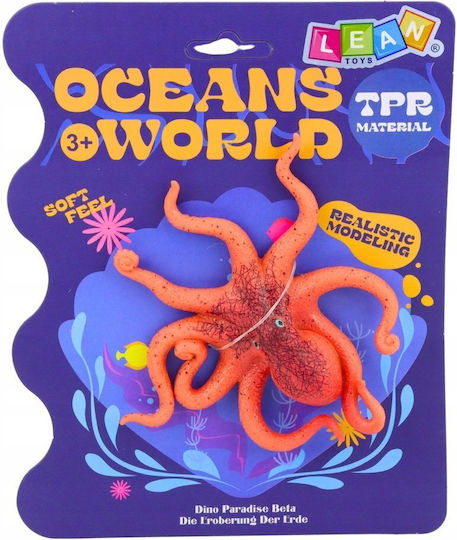 Leantoys Rubber Figure Octopus Stretchy Realistic Sea Animal 12cm