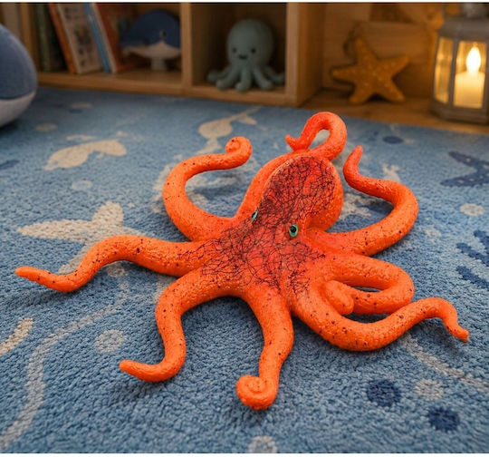 Leantoys Rubber Figure Octopus Stretchy Realistic Sea Animal 12cm