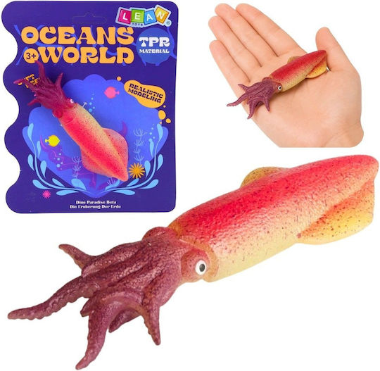 Leantoys Figure Squid Rubber Stretchy Realistic Sea Animal 14 Cm