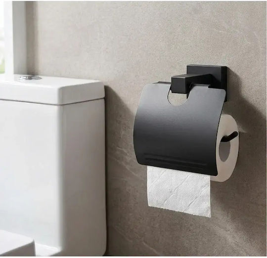 Set de Accesorii de Baie Montat pe Perete din Sticlă Neagră 6 Bucăți