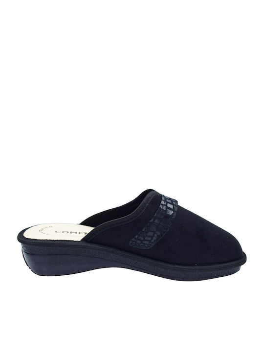 Anatomische Damen Clogs aus Leder Schwarze Hausschuhe