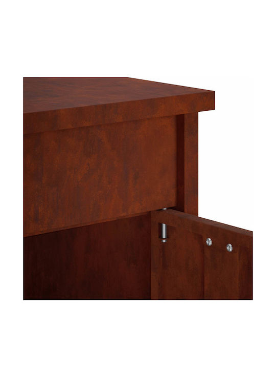 vidaXL Cutie Poștală de Exterior din Inox, de Culoare Maro, 40x40x100 cm
