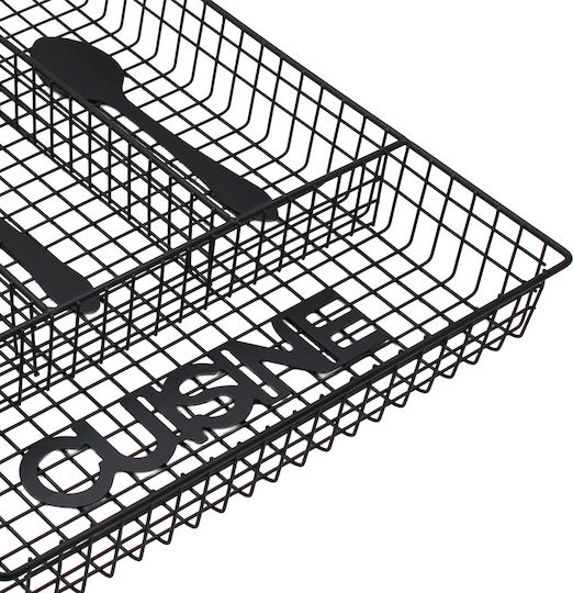 Keskor Organizator pentru Tacâmuri de Sertar din Metal 26x32.5x4.5 cm Negru Keskor Organizator pentru Tacâmuri de Sertar din Metal 26x32.5x4.5 cm Negru