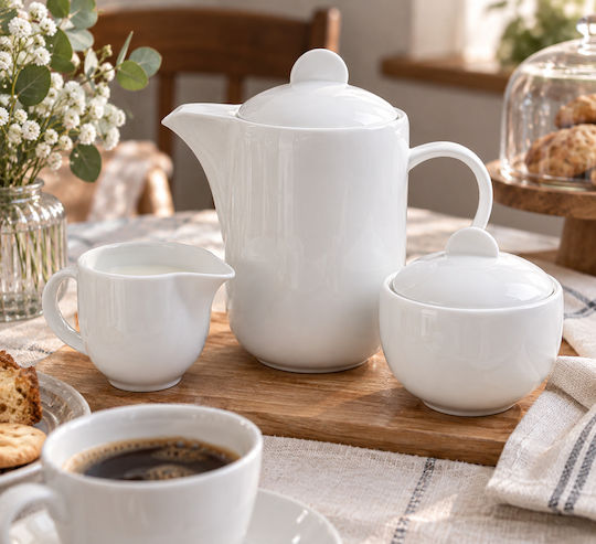White Porcelain Serving Milk Jug Pitcher