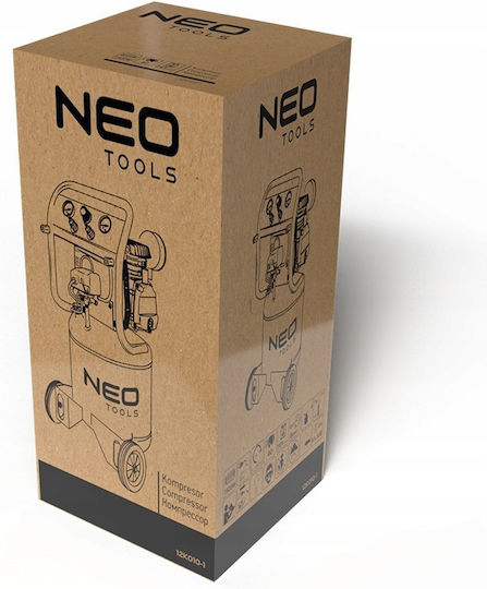 Neo Tools Монофазен Въздушен Компресор 97 dB с Резервоар за Въздух 40 л
