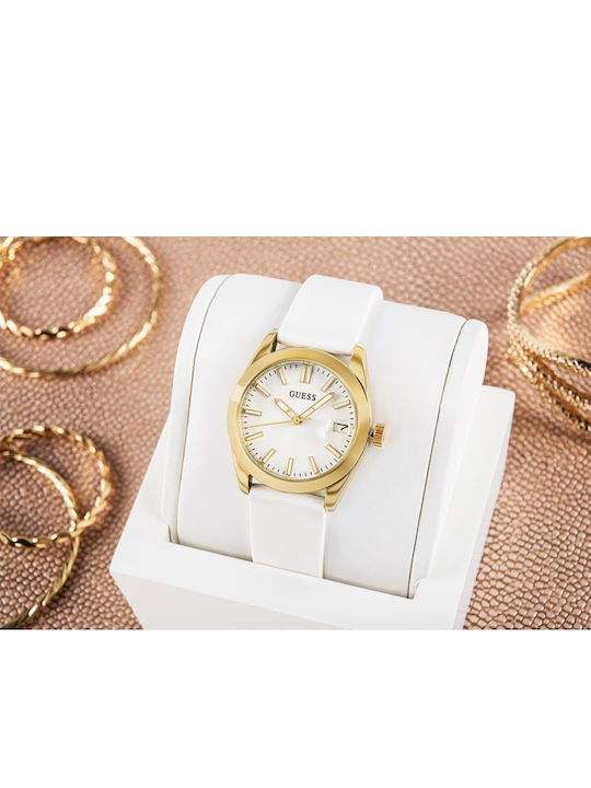 Guess Alice Γυναικείο Ρολόι 31mm Μπαταρίας με Λευκό Καουτσούκ Λουράκι