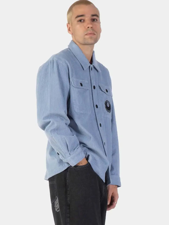 Long Sleeve Corduroy Shirt in Regular Fit Ice Blue