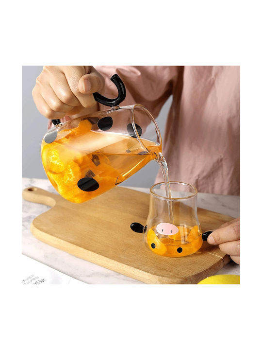 Jug-Karaffe Servierkanne mit Gläsern aus Glas 550 ml