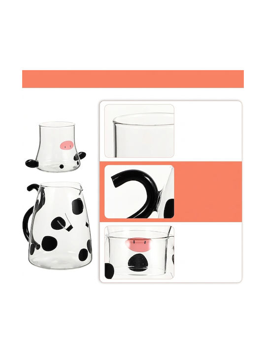 Jug Carafe Κανάτα Σερβιρίσματος με Ποτήρια Γυάλινη 550ml