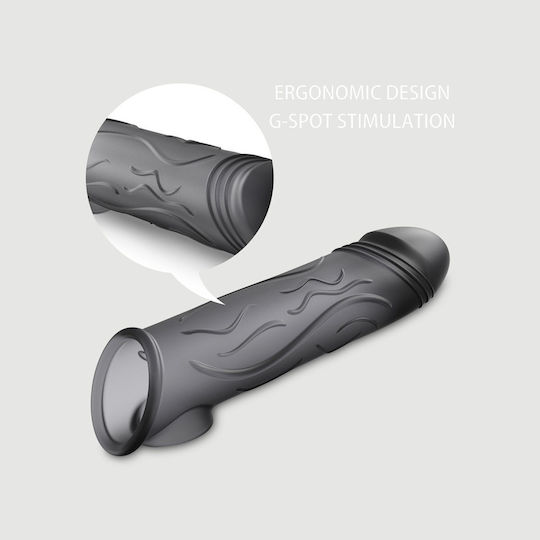 Elastische Penis-Silikonhülle Mit Erhabenen Adern Liquid Silicone Veined Penis Sleeve 15,7 Cm Schwarz