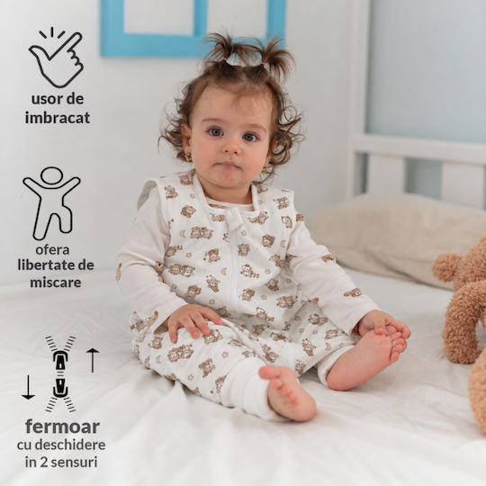 Kidizi Sac de dormit de primăvară cu picioare 1 tog bej