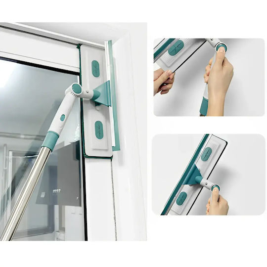 Window Cleaner Extendable Telescopic Handle Herum 2 Cloths Included 100–170 Cm