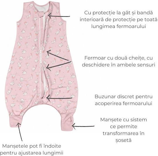 Kidizi Sac de dormit de primăvară 1 tog roz