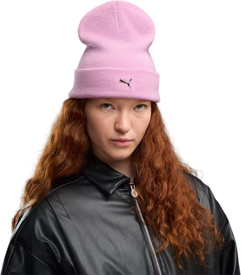 Metal Cat Beanie Women's Knitted Beanie in Pink
