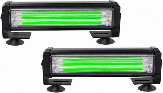 Professional Double Windshield Car Beacon Green Strobe Signal 12/24V 56 Ultracob LED 14000lm Tc-621