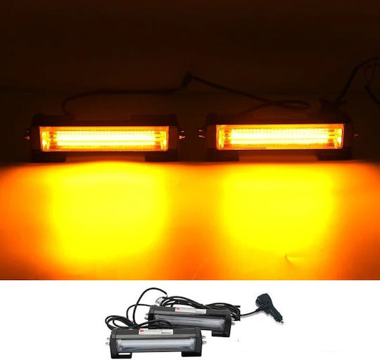 Professional Double Windshield-Mounted Car Beacon Orange Strobe Warning Light 12/24v 56 Ultracob LED 14000lm Tc-620