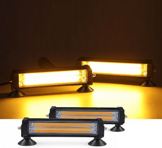 Professional Double Windshield-Mounted Car Beacon Orange Strobe Warning Light 12/24v 56 Ultracob LED 14000lm Tc-620