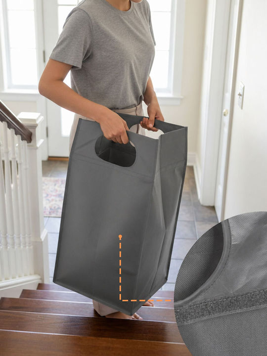 Relaxdays Καλάθι Απλύτων Υφασμάτινο 50lt 51x33x30cm Γκρι