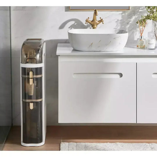 Dulap coloană pentru baie, de pardoseală, L16xA36xÎ78 cm, Albă