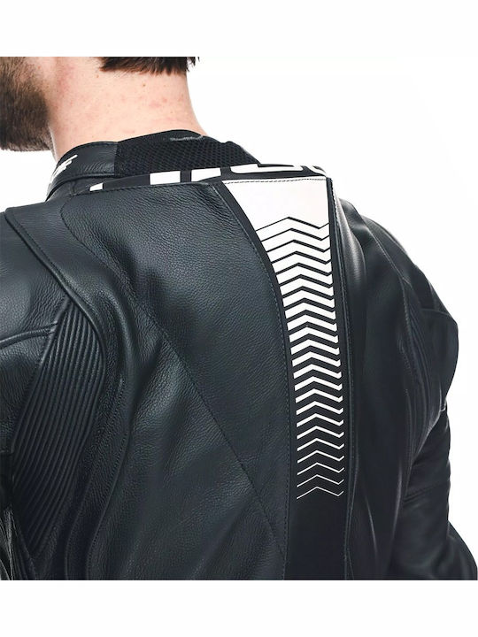 Кожен Разделящ Се Перфориран Състезателен Гащеризон Laguna Seca 5 2pcs Leather Suit Черен Черен Бял 2015100146 Dainese