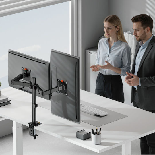 Brateck BT-AMA-B2 Desk Mount for 2 Monitors up to 32" with Arm