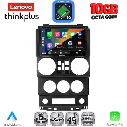 Lenovo Auto-Audiosystem für BMW X2 / X6 Jeep Wrangler 2006–2011 (Bluetooth/USB/WiFi/GPS/Apple CarPlay/Android Auto) mit 9-Zoll-Touchscreen