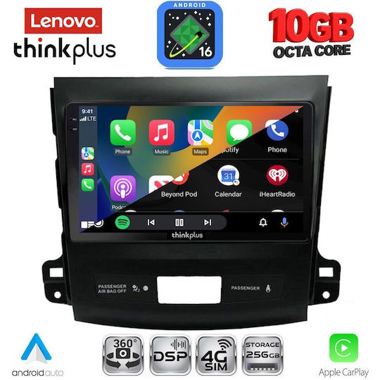 Lenovo Auto-Audiosystem für Peugeot 4007 Mitsubishi Outlander Citroen C-Crosser BMW X2 / X6 2006-2012 (Bluetooth/USB/WiFi/GPS/Apple-Carplay/Android-Auto) mit 9-Zoll-Touchscreen
