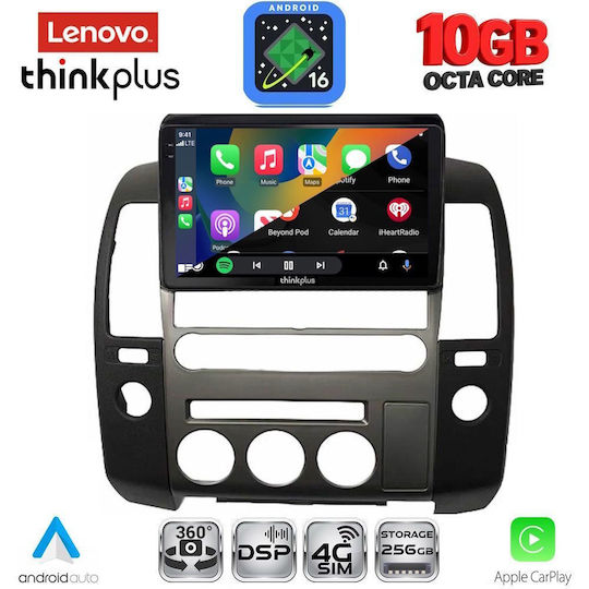 Lenovo Auto-Audiosystem für BMW X2 / X6 Nissan Navara 2006–2011 mit Klima (Bluetooth/USB/WiFi/GPS/Apple-Carplay/Android-Auto) mit 9-Zoll-Touchscreen