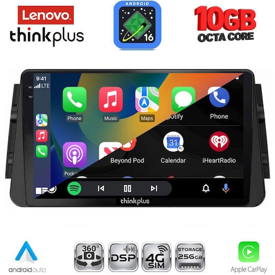 Lenovo Auto-Audiosystem für BMW X2 / X6 und Nissan Micra 2017–2025 (Bluetooth/USB/WiFi/GPS/Apple CarPlay/Android Auto) mit 9-Zoll-Touchscreen