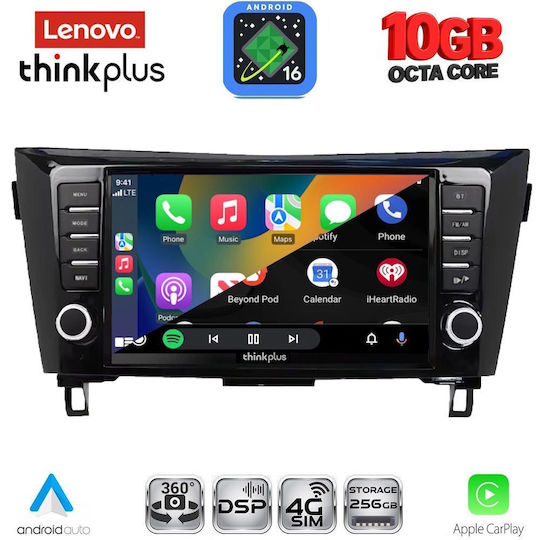 Lenovo Auto-Audiosystem für BMW X2 / X6 Nissan Qashqai / X-Trail 2014–2021 (Bluetooth/USB/WiFi/GPS/Apple-CarPlay/Android-Auto) mit 9-Zoll-Touchscreen