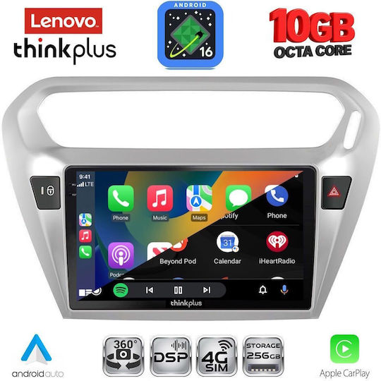Lenovo Auto-Audiosystem für Peugeot 301 Citroen C-Elysee BMW X2 / X6 2013-2023 (Bluetooth/USB/Wi-Fi/GPS/Apple-CarPlay/Android Auto) mit 9" Touchscreen