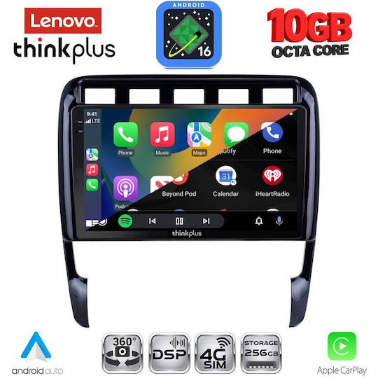Lenovo Auto-Audiosystem für BMW X2 / X6 Porsche Cayenne 2002–2011 (Bluetooth/USB/WiFi/GPS/Apple CarPlay/Android Auto) mit 9"-Touchscreen