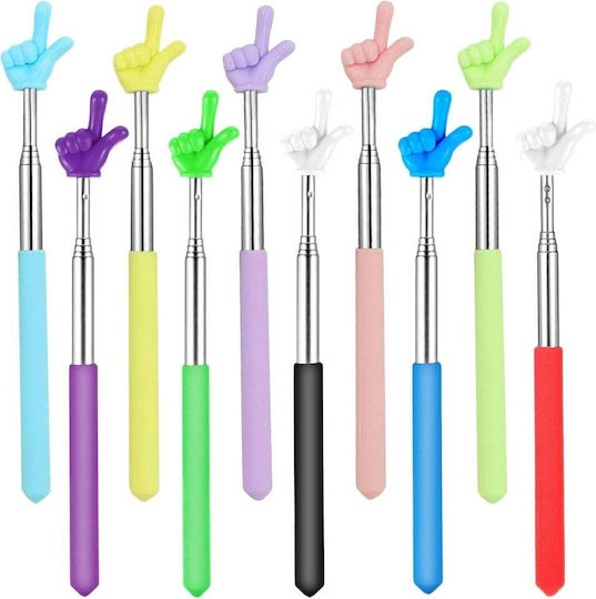 Set 10 Telescopic Teacher Pointers Finger Tip Extendable Rod Up To 68 Cm 27 In Stainless Steel Comfortable Handle Multicolor Presentations School Conferences Interactive Classes