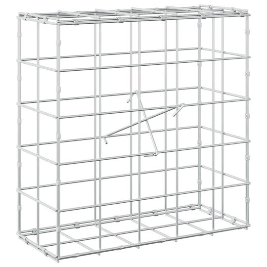 vidaXL Steel Gabion Fence Basket for Garden 50x20x50 cm Silver