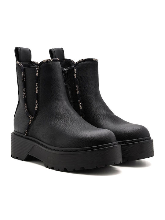 Luisa Damen Chelsea-Stiefeletten Schwarz
