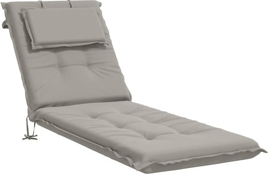 vidaXL Възглавница за шезлонг с облегалка Gemert Сива 60x190 см.