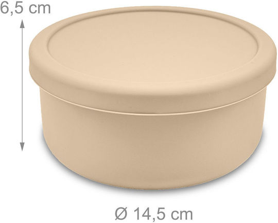 Relaxdays Set de Recipiente Alimentare din Silicon Bej 14,5x14,5 cm 4 buc