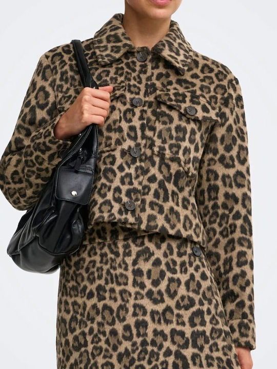 Only Onlemilia Kurze Damen-Winterjacke Tannin