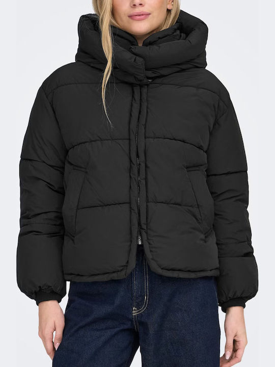 Only Onlcornelia Women's Puffer Jacket for Winter Black