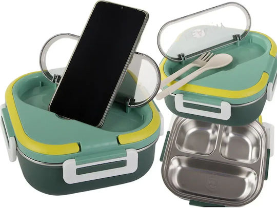 Verk Group Edelstahl-Lunchbox Grün mit Fächern 1 l